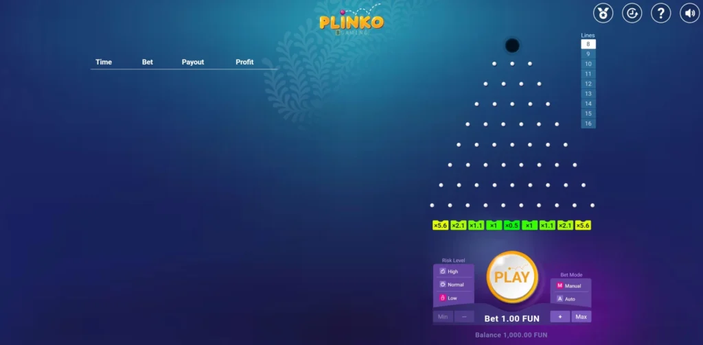 Plinko casino game preview